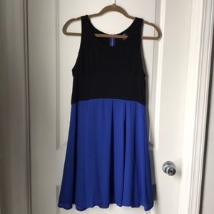 Black and Blue Color Block Dress